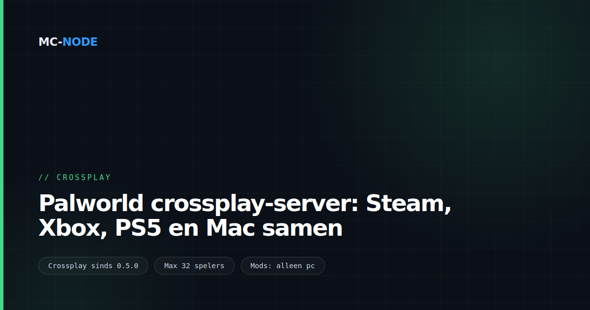 Palworld crossplay-server: Steam, Xbox, PS5 en Mac samen