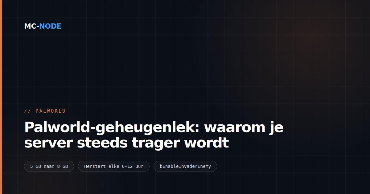 Palworld-geheugenlek: waarom je server steeds trager wordt