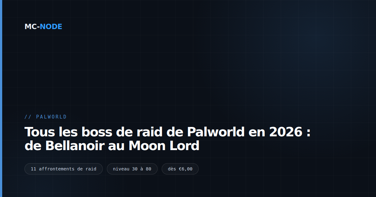 Tous les boss de raid de Palworld en 2026 : de Bellanoir au Moon Lord