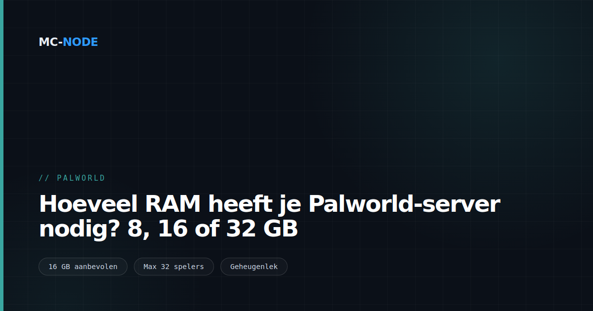 Hoeveel RAM heeft je Palworld-server nodig? 8, 16 of 32 GB