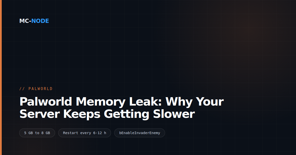 Palworld Memory Leak: Why Your Server Keeps Getting Slower