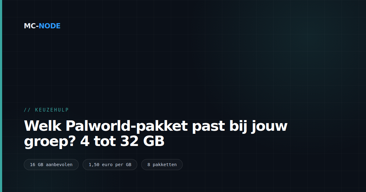 Welk Palworld-pakket past bij jouw groep? 4 tot 32 GB