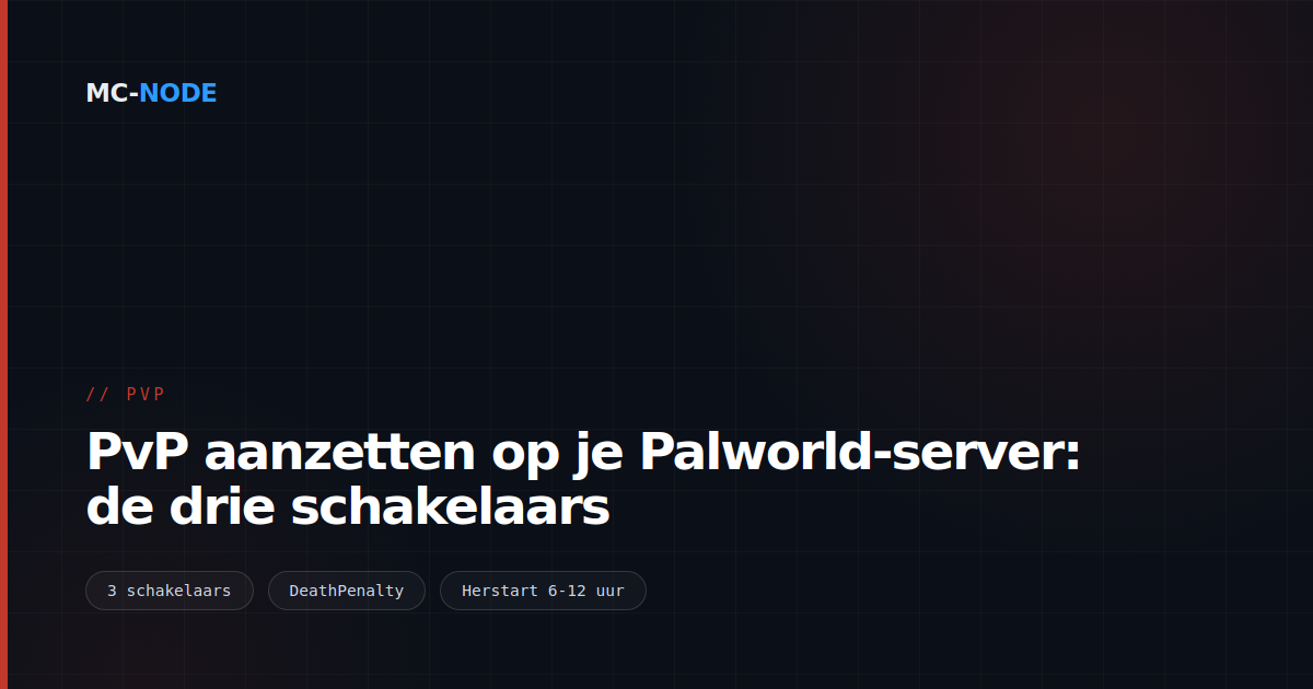 PvP aanzetten op je Palworld-server: de drie schakelaars