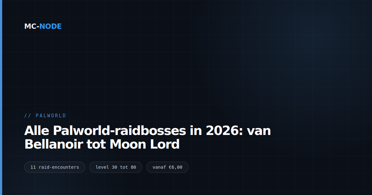 Alle Palworld-raidbosses in 2026: van Bellanoir tot Moon Lord