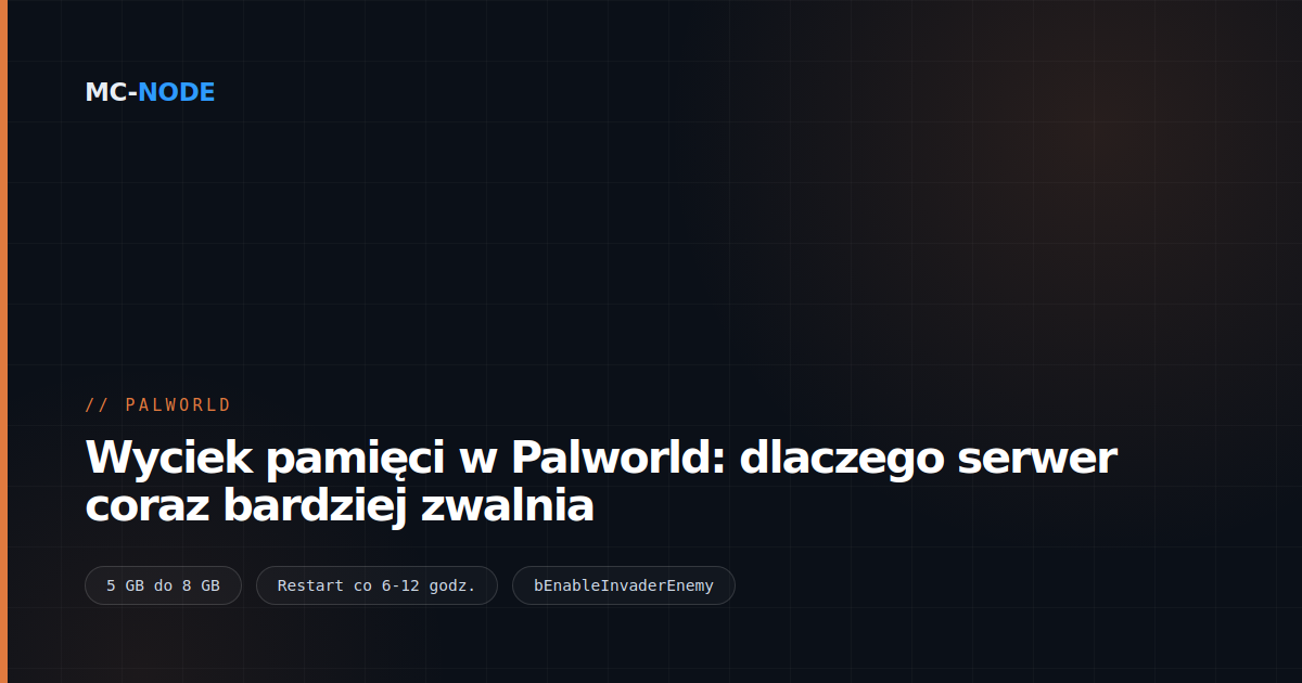 Wyciek pamięci w Palworld: dlaczego serwer coraz bardziej zwalnia