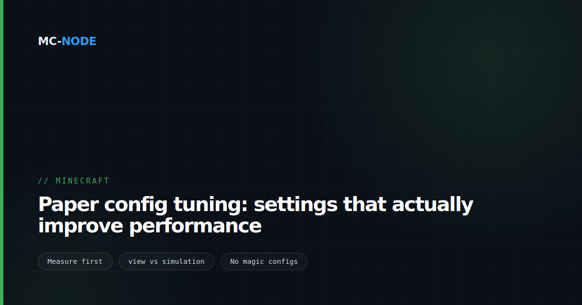 Paper config tuning: settings that actually improve performance