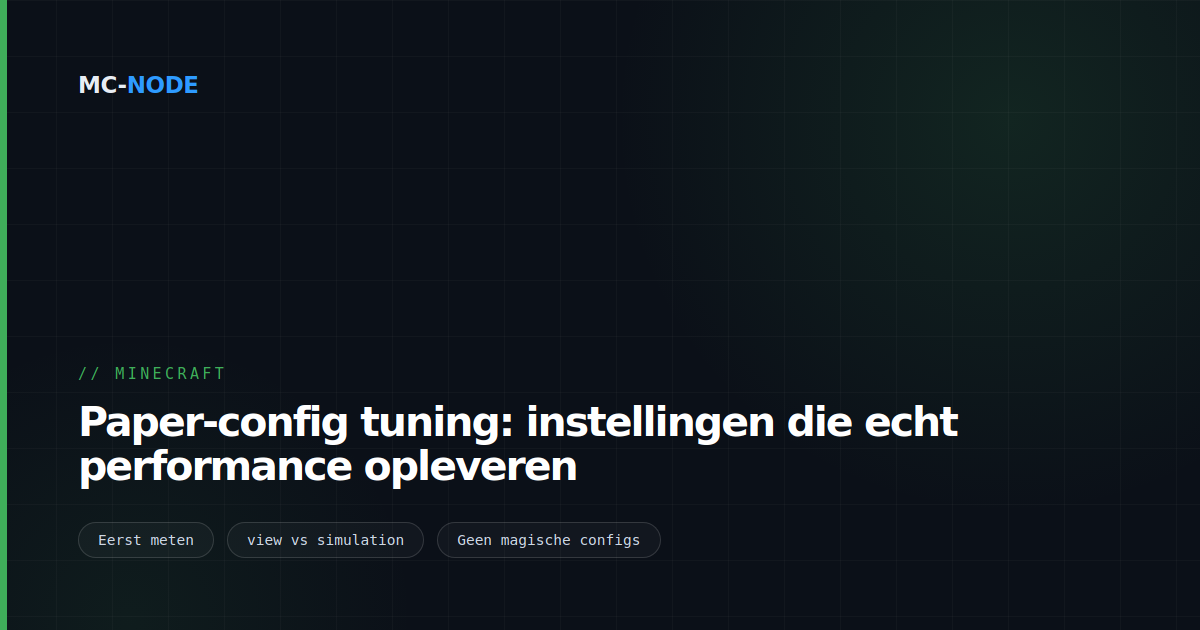 Paper-config tuning: instellingen die echt performance opleveren