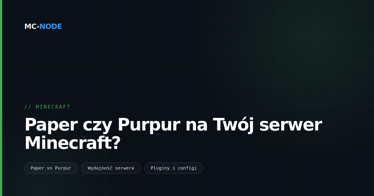 Paper czy Purpur na Twój serwer Minecraft?