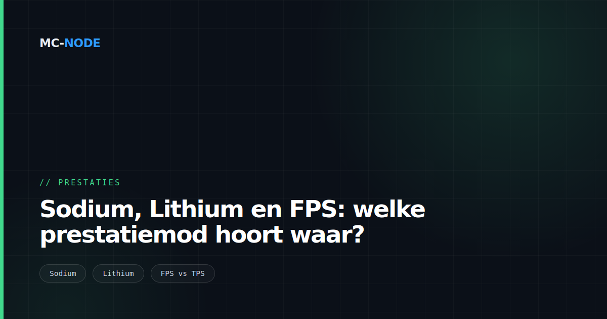 Sodium, Lithium en FPS: welke prestatiemod hoort waar?