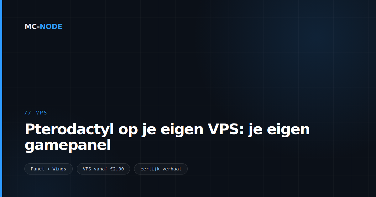 Pterodactyl op je eigen VPS: je eigen gamepanel