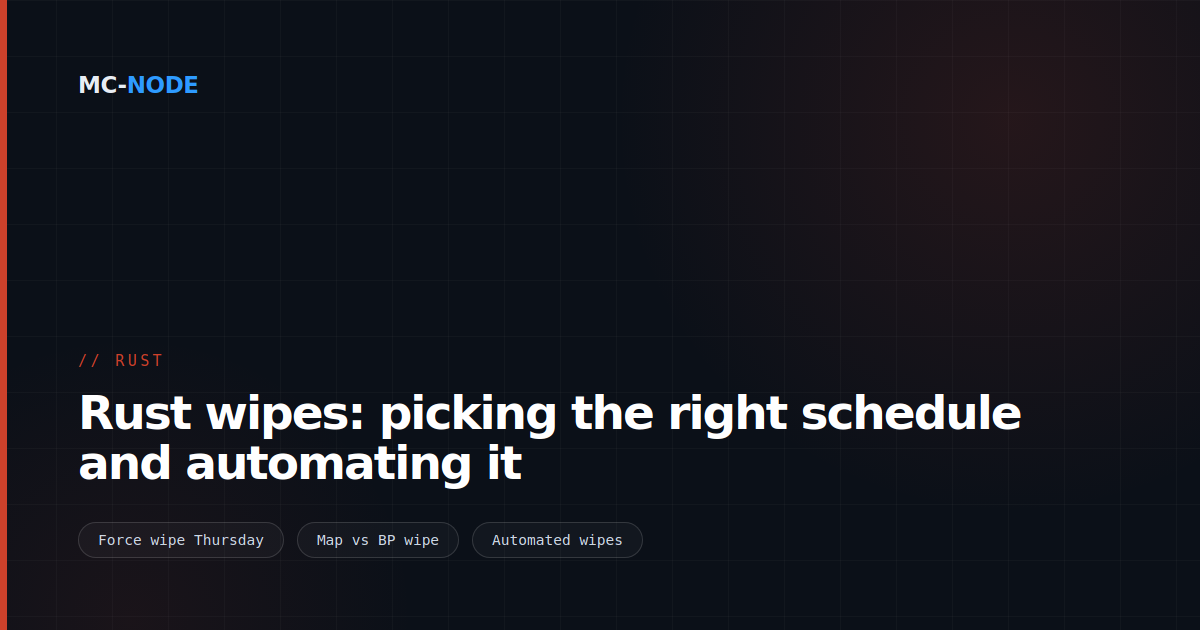Rust wipes: picking the right schedule and automating it