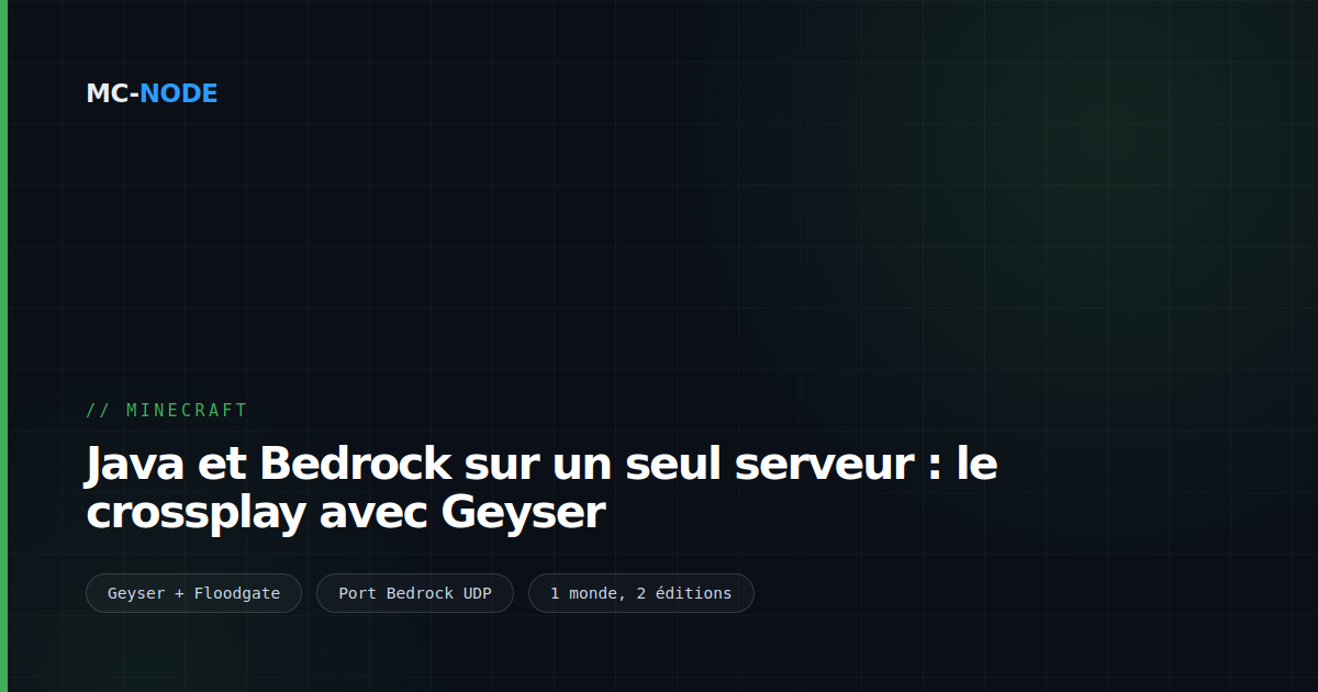 Java et Bedrock sur un seul serveur : le crossplay avec Geyser