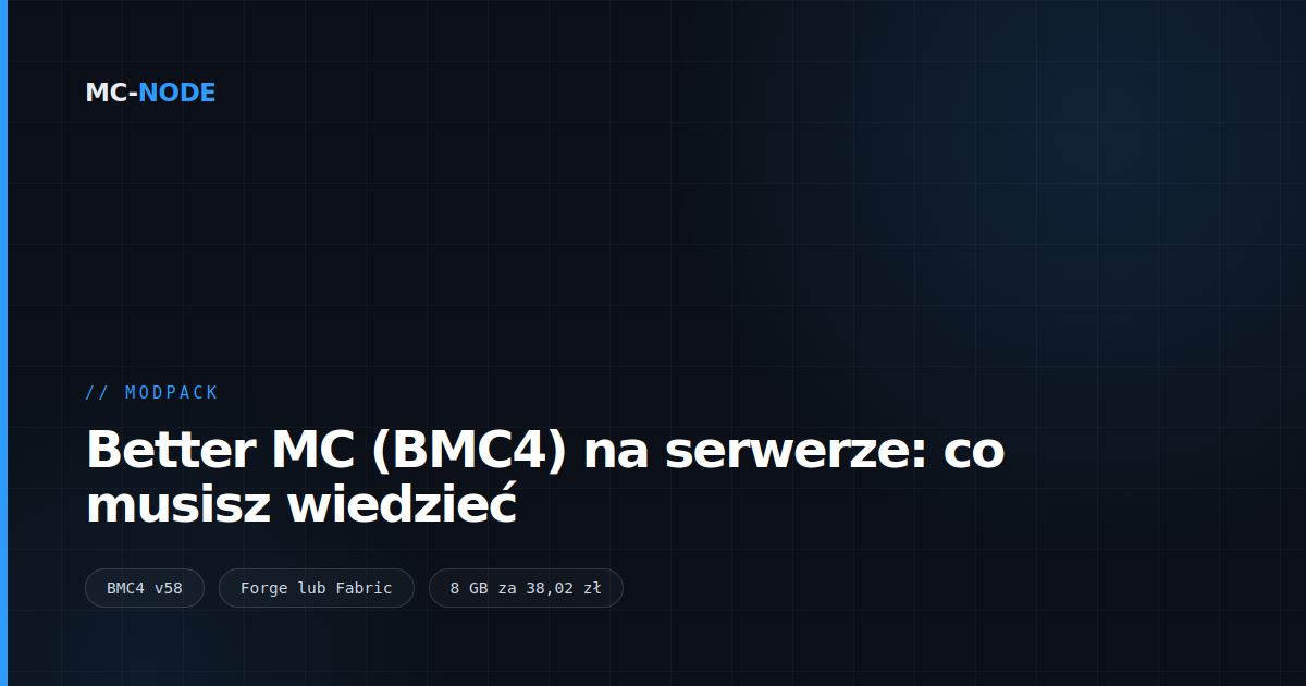 Better MC (BMC4) na serwerze: co musisz wiedzieć