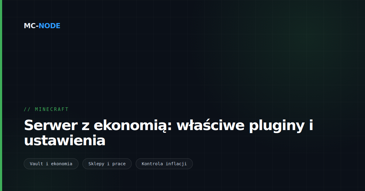 Serwer z ekonomią: właściwe pluginy i ustawienia