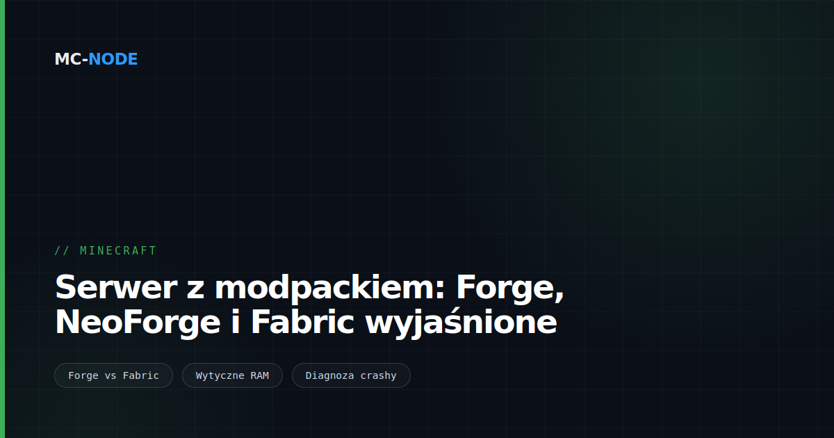 Serwer z modpackiem: Forge, NeoForge i Fabric wyjaśnione