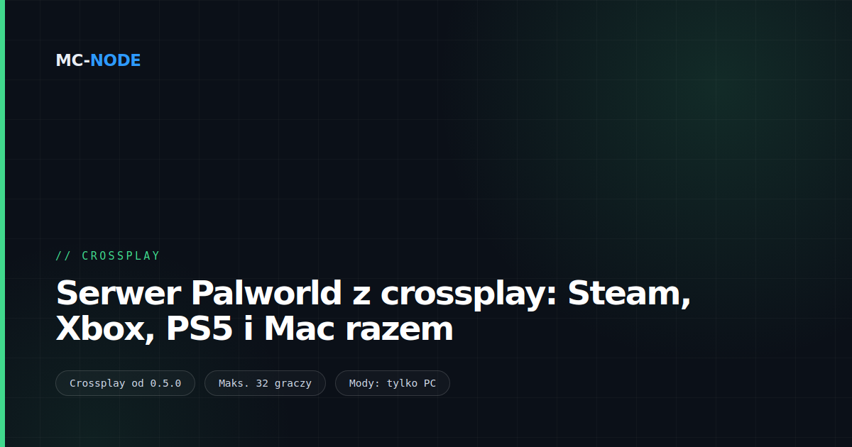 Serwer Palworld z crossplay: Steam, Xbox, PS5 i Mac razem