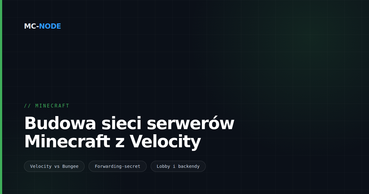 Budowa sieci serwerów Minecraft z Velocity