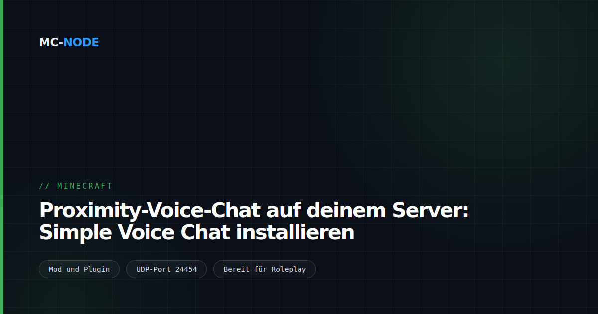 Proximity-Voice-Chat auf deinem Server: Simple Voice Chat installieren