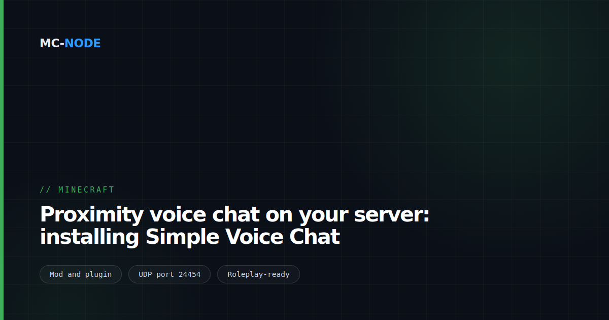 Proximity voice chat on your server: installing Simple Voice Chat