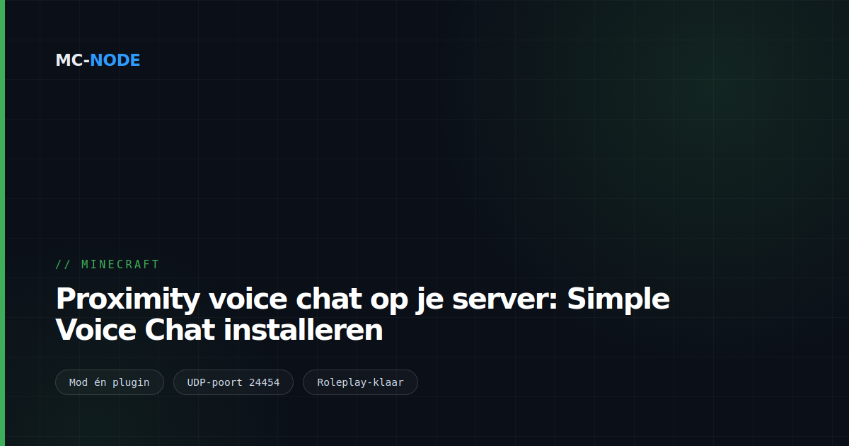 Proximity voice chat op je server: Simple Voice Chat installeren