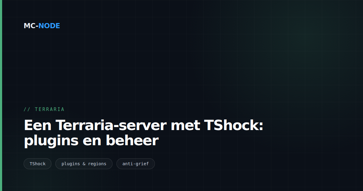 Een Terraria-server met TShock: plugins en beheer
