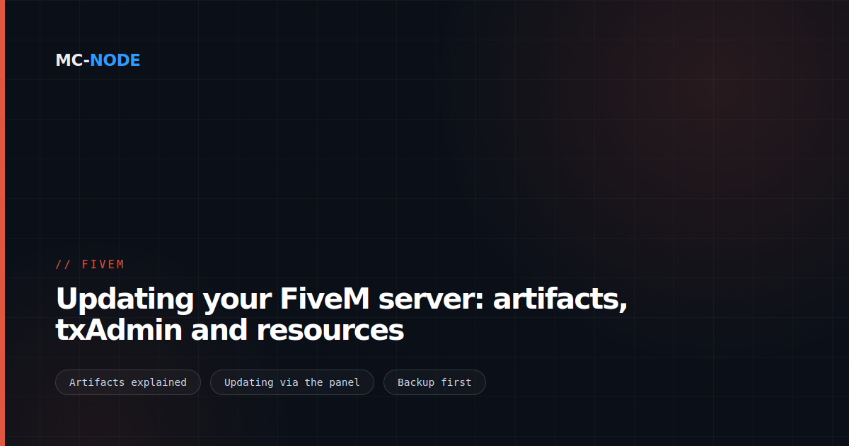 Updating your FiveM server: artifacts, txAdmin and resources