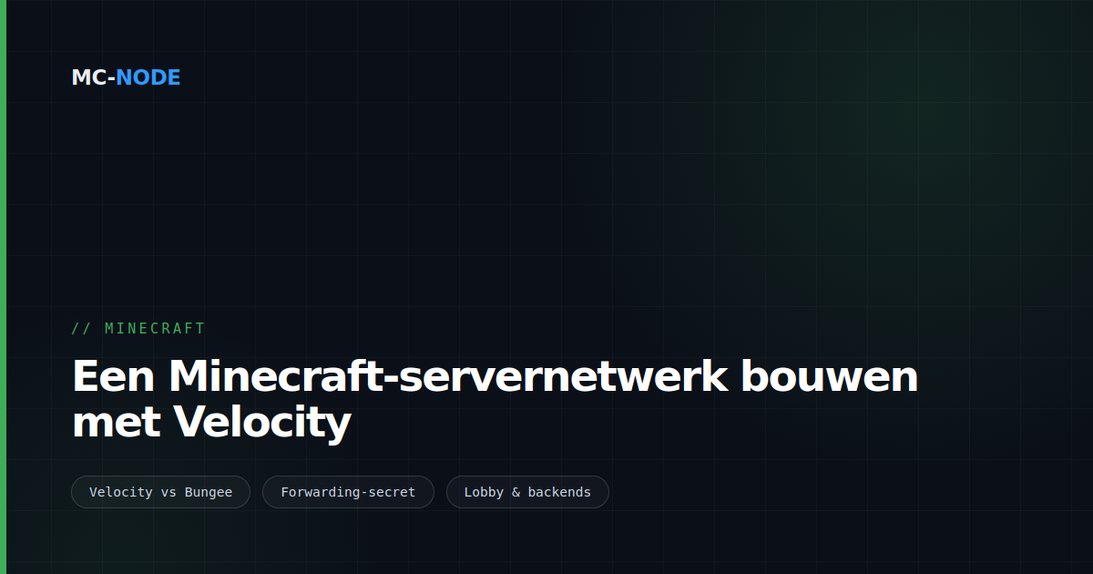 Een Minecraft-servernetwerk bouwen met Velocity