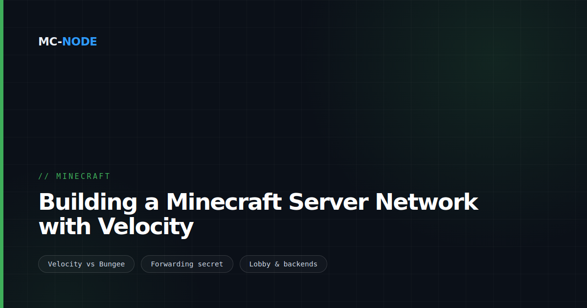 Building a Minecraft Server Network with Velocity