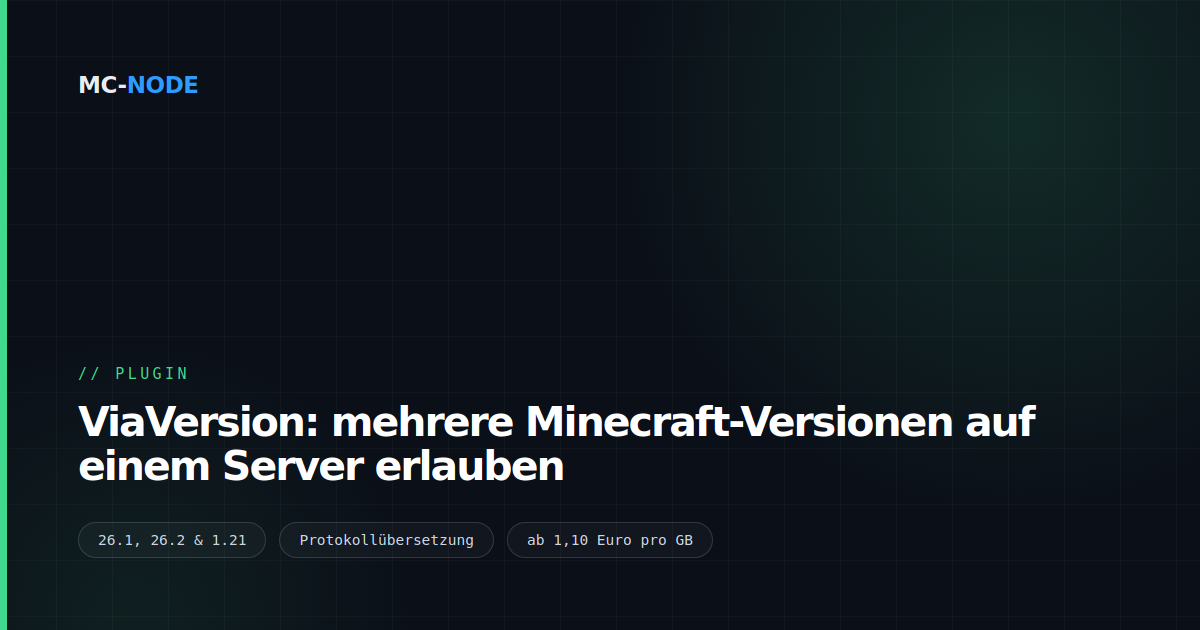 ViaVersion: mehrere Minecraft-Versionen auf einem Server erlauben