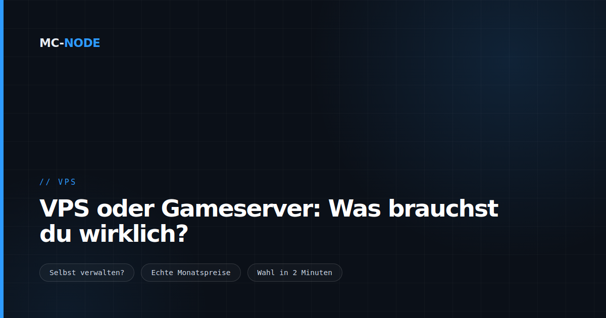 VPS oder Gameserver: Was brauchst du wirklich?
