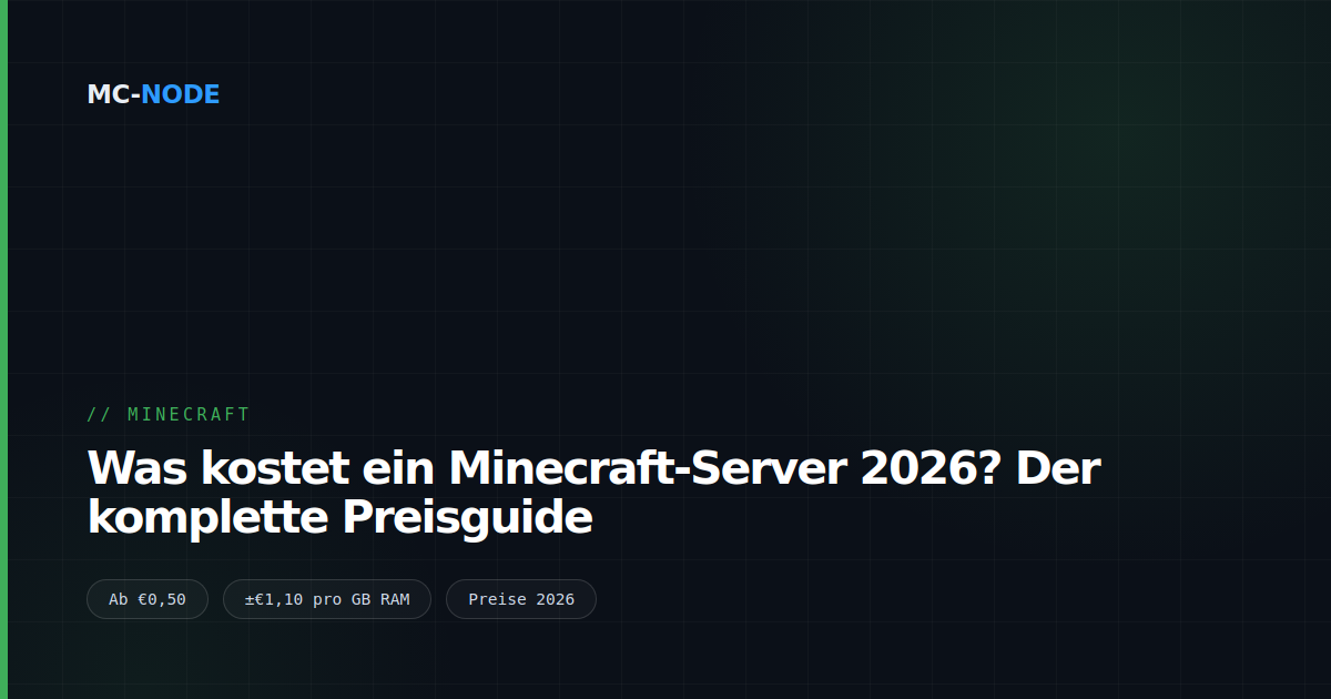Was kostet ein Minecraft-Server 2026? Der komplette Preisguide