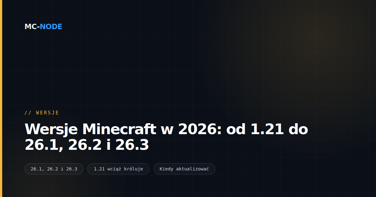 Wersje Minecraft w 2026: od 1.21 do 26.1, 26.2 i 26.3