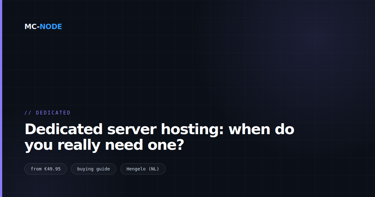 Dedicated server hosting: when do you really need one?