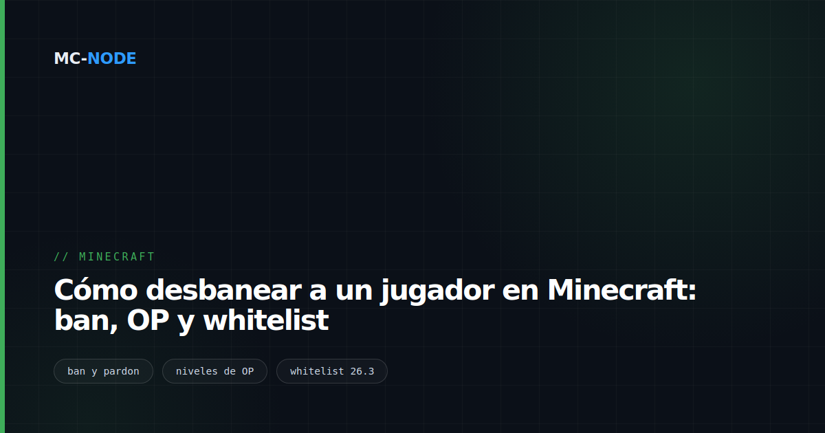 Cómo desbanear a un jugador en Minecraft: ban, OP y whitelist