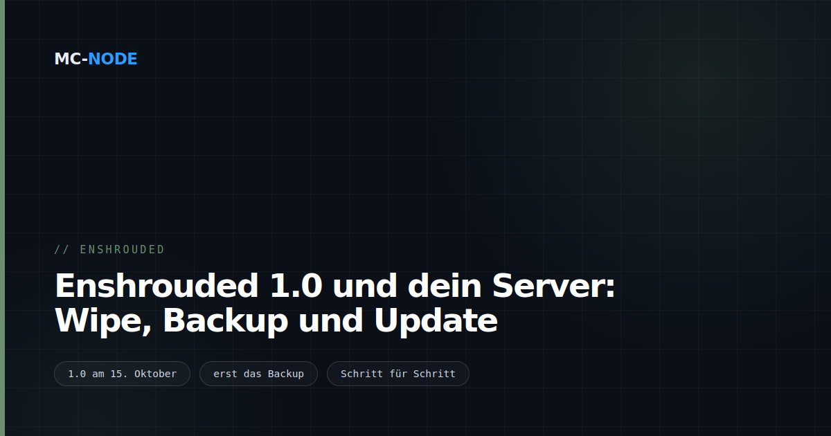 Enshrouded 1.0 und dein Server: Wipe, Backup und Update