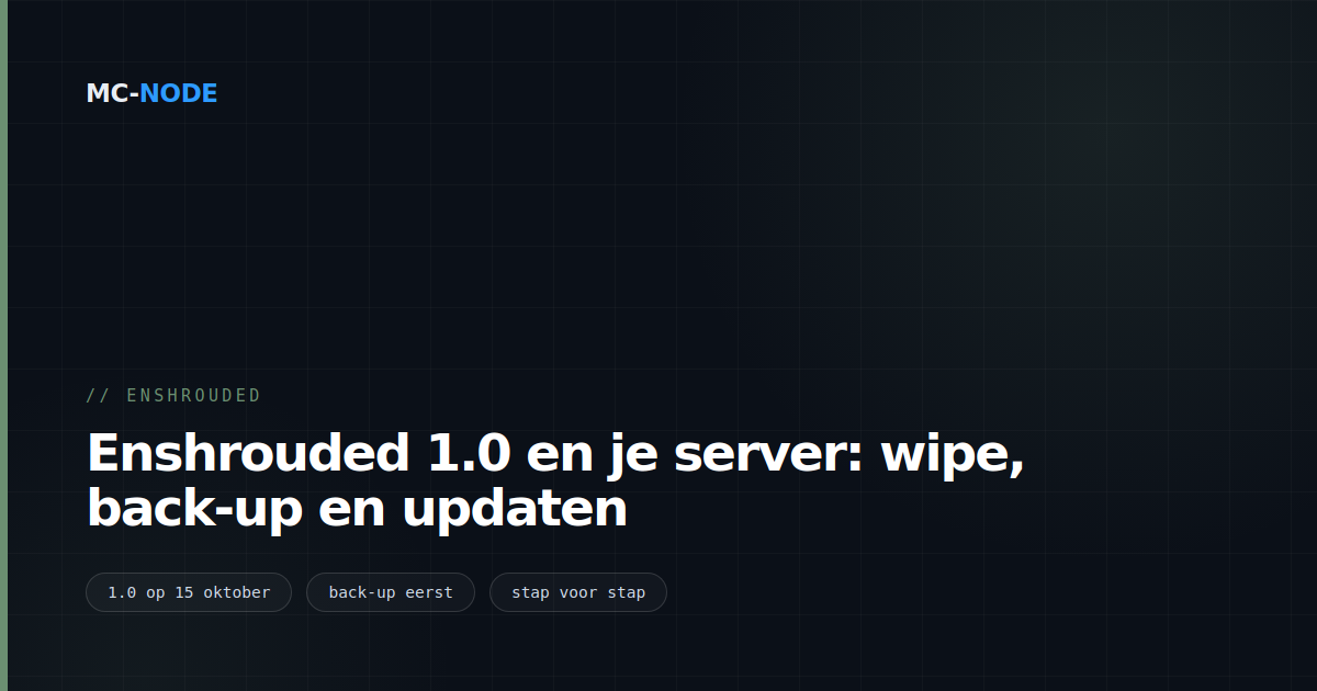 Enshrouded 1.0 en je server: wipe, back-up en updaten