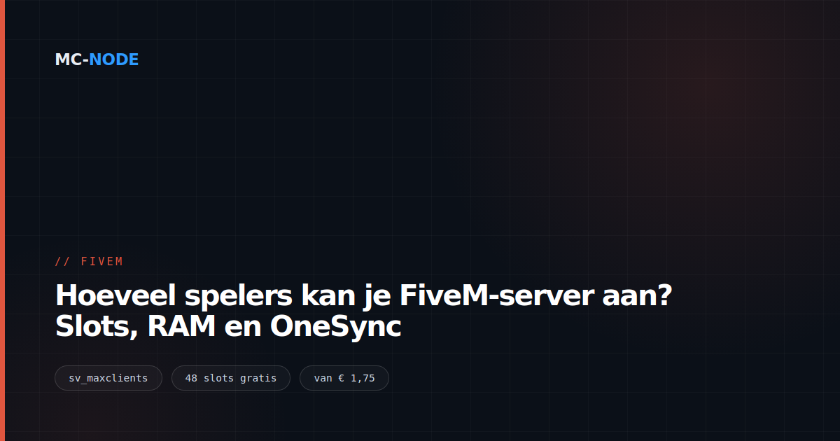 Hoeveel spelers kan je FiveM-server aan? Slots, RAM en OneSync