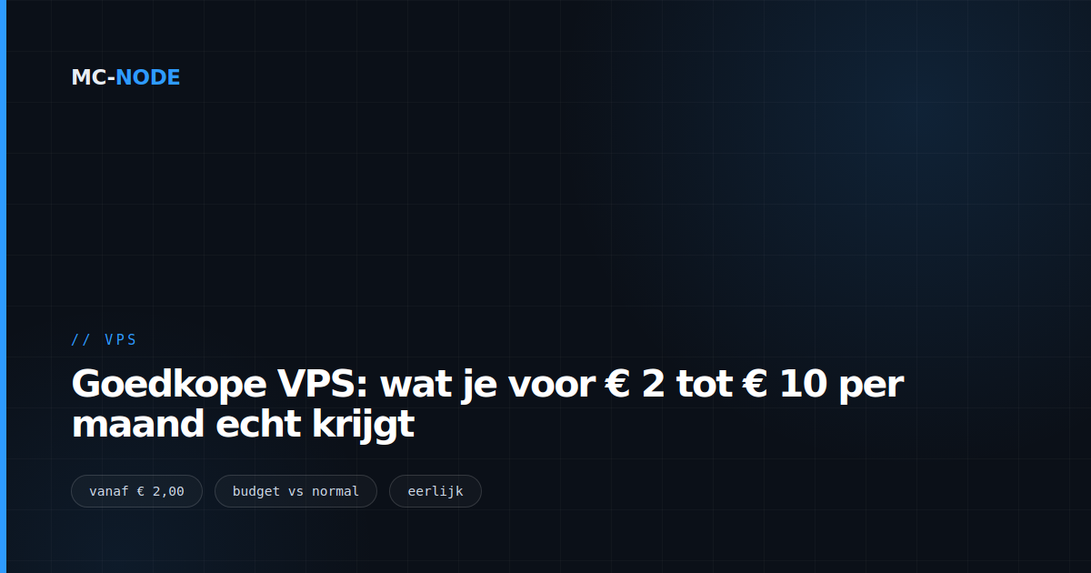Goedkope VPS: wat je voor € 2 tot € 10 per maand echt krijgt
