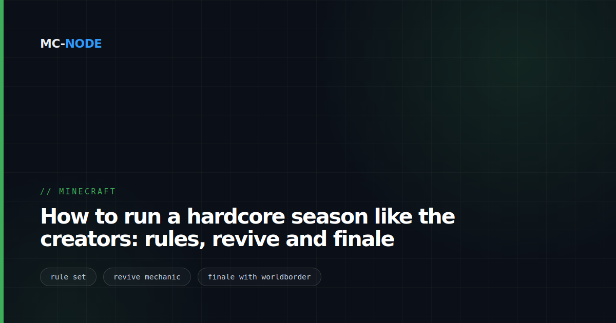 How to run a hardcore season like the creators: rules, revive and finale