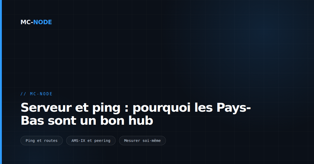 Serveur et ping : pourquoi les Pays-Bas sont un bon hub