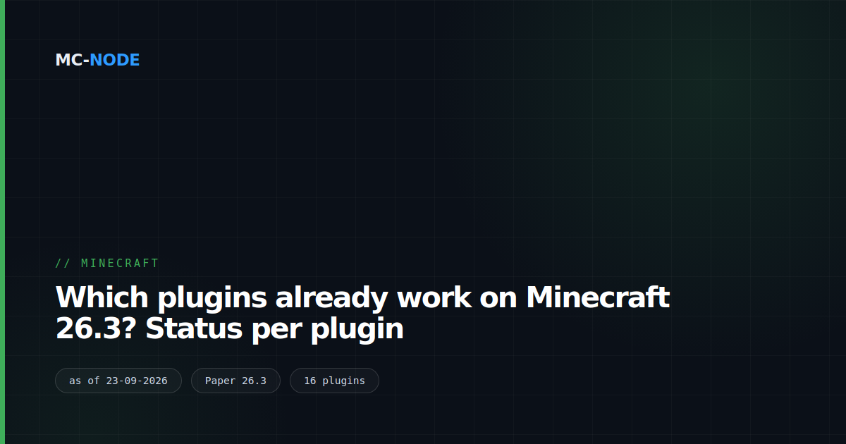 Which plugins already work on Minecraft 26.3? Status per plugin