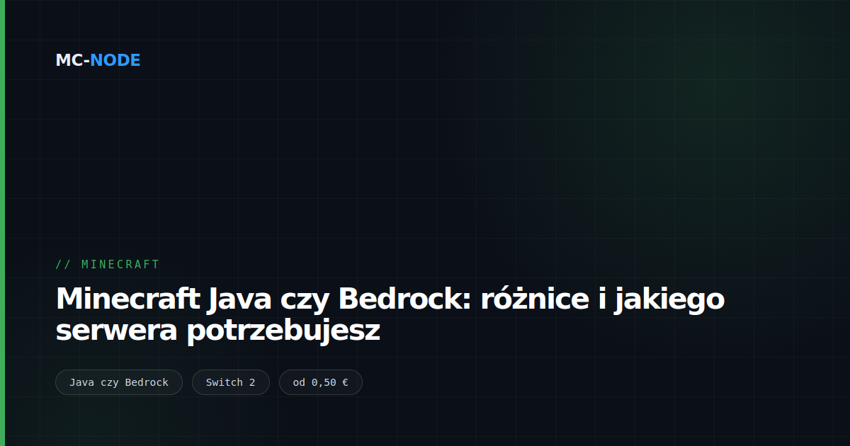 Minecraft Java czy Bedrock: różnice i jakiego serwera potrzebujesz