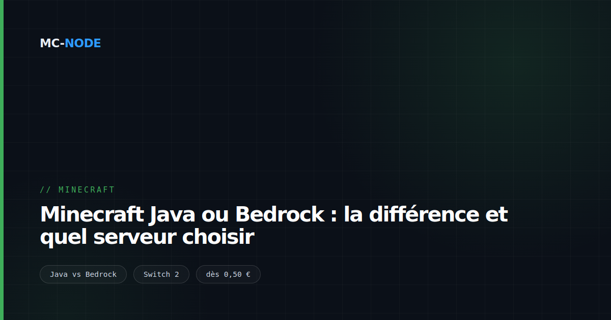 Minecraft Java ou Bedrock : la différence et quel serveur choisir