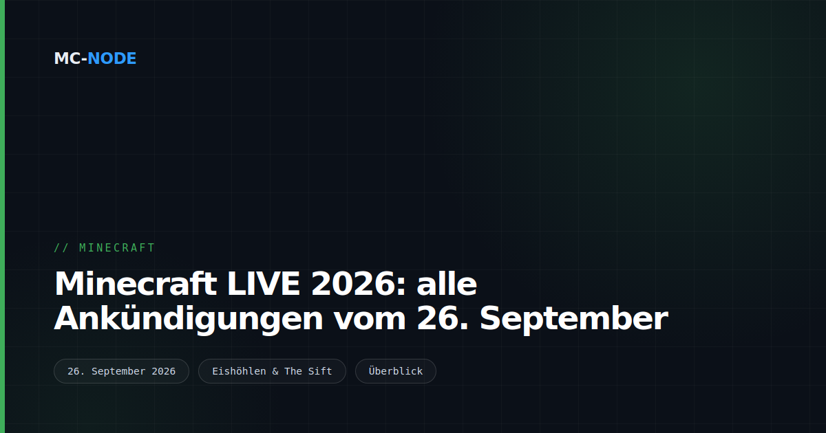 Minecraft LIVE 2026: alle Ankündigungen vom 26. September