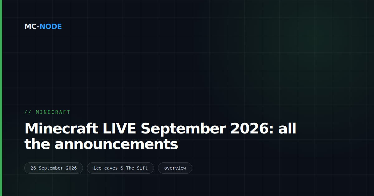 Minecraft LIVE September 2026: all the announcements