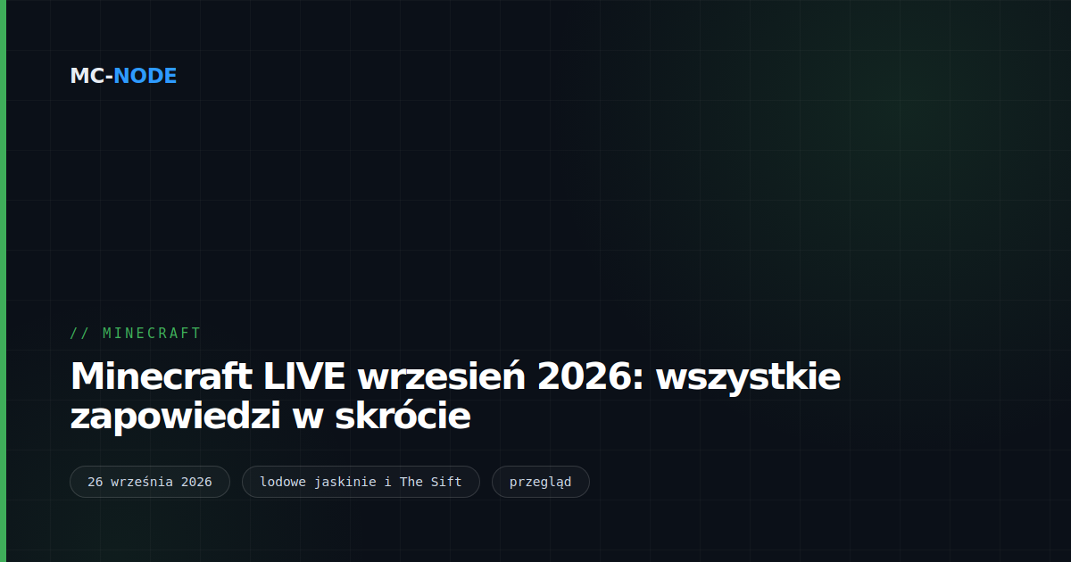 Minecraft LIVE wrzesień 2026: wszystkie zapowiedzi w skrócie