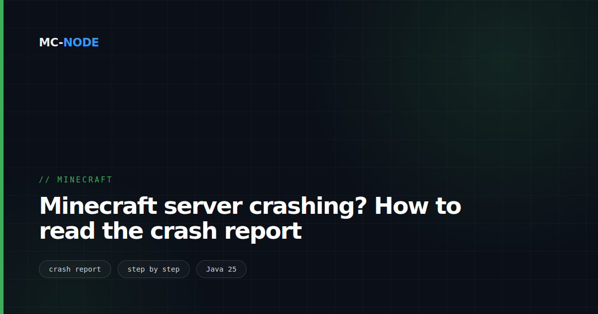Minecraft server crashing? How to read the crash report