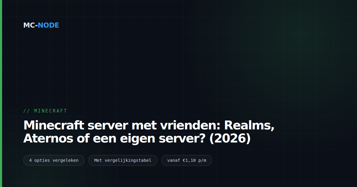 Minecraft server met vrienden: Realms, Aternos of een eigen server? (2026)