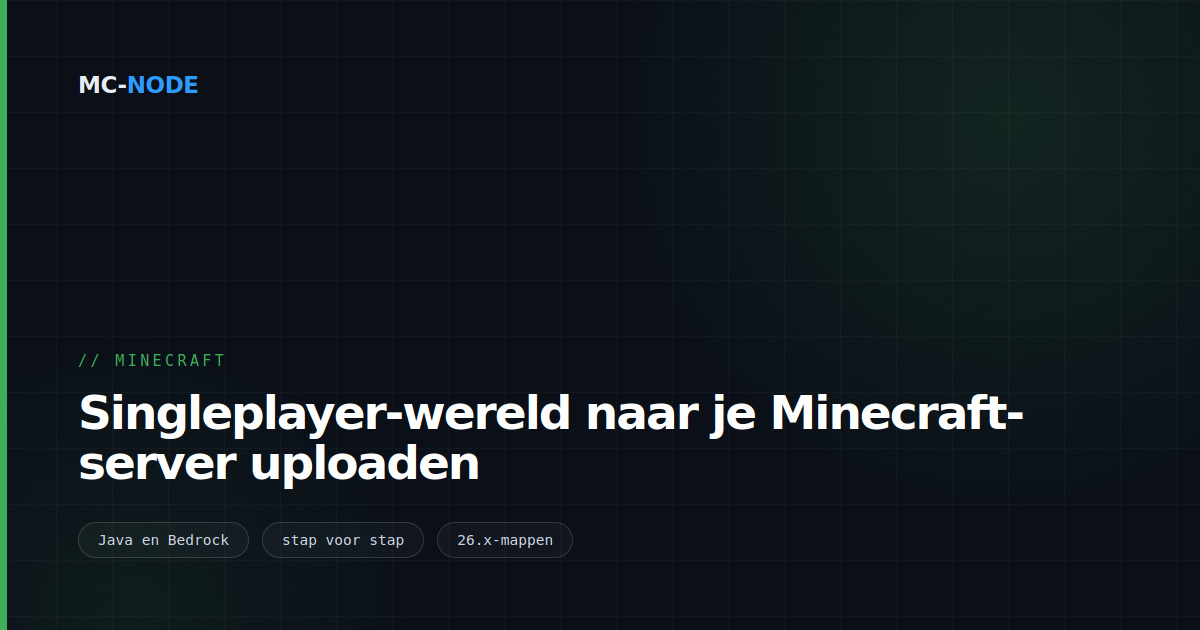 Singleplayer-wereld naar je Minecraft-server uploaden