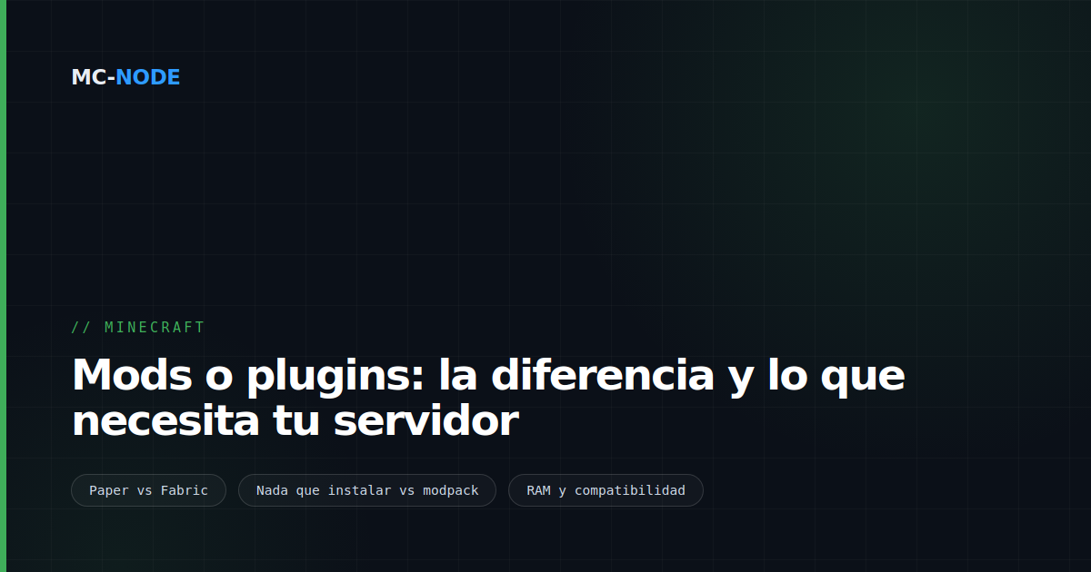 Mods o plugins: la diferencia y lo que necesita tu servidor